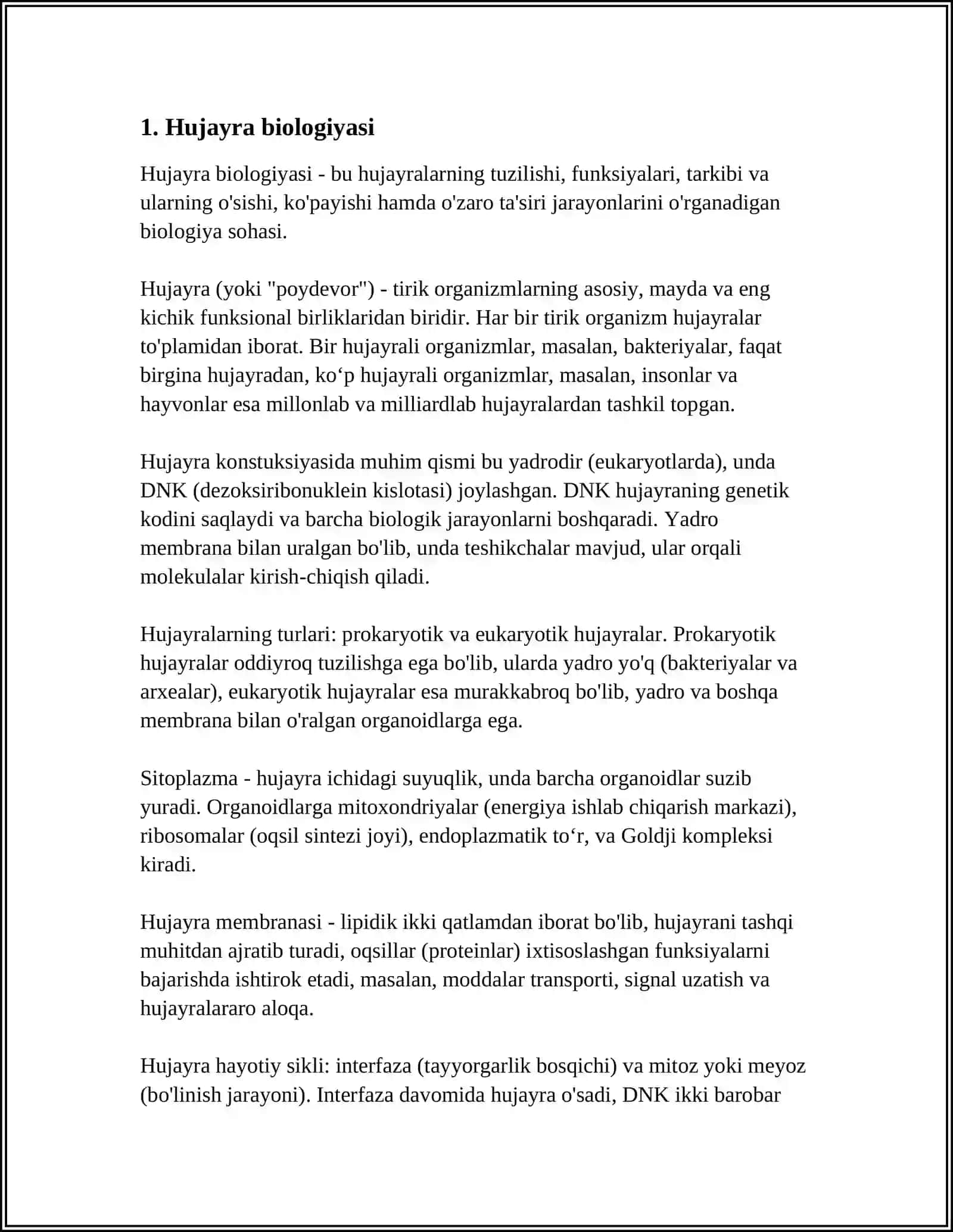 ZAMONAVIY BIOLOGIYA DARSLARI 3