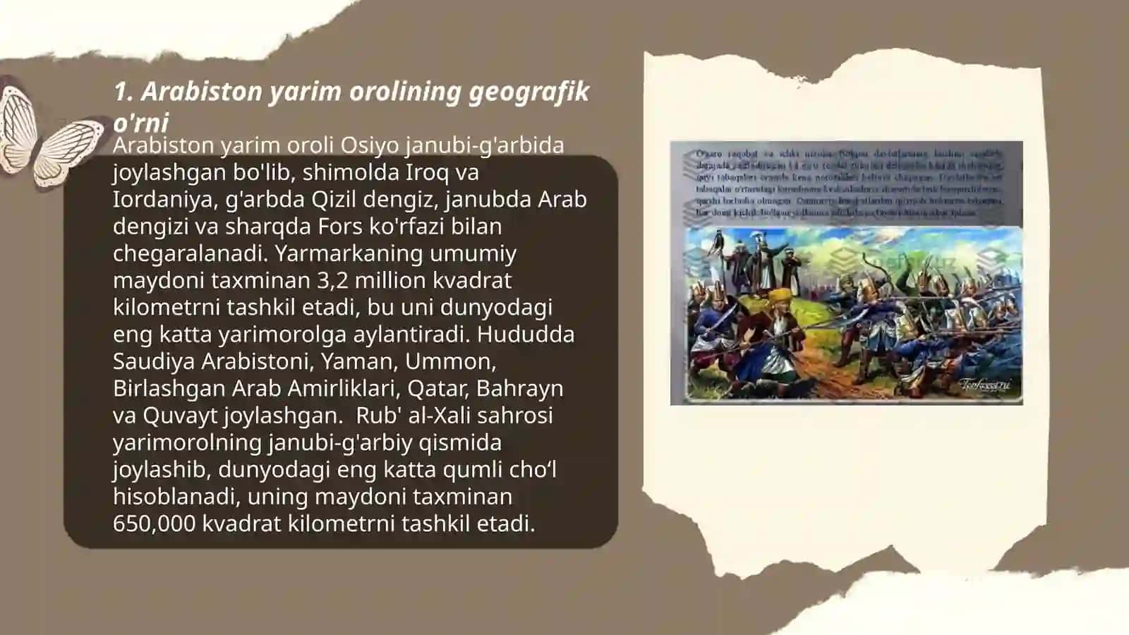 Arabiston yarim oroli aholisi va xoʻjalik hayoti 3