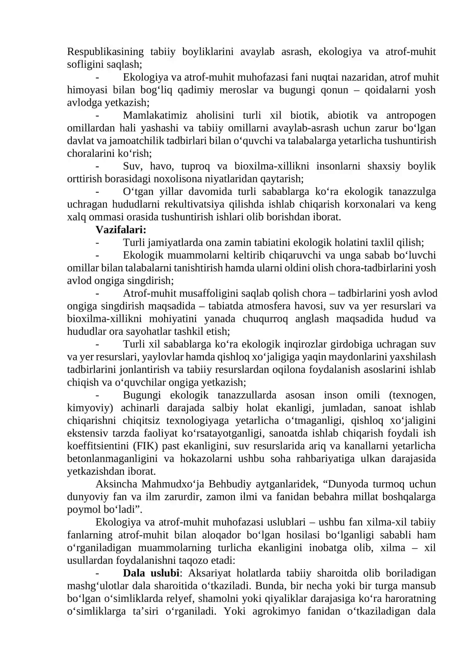 Ekologiya va atrof-muhit muhofazasi 3
