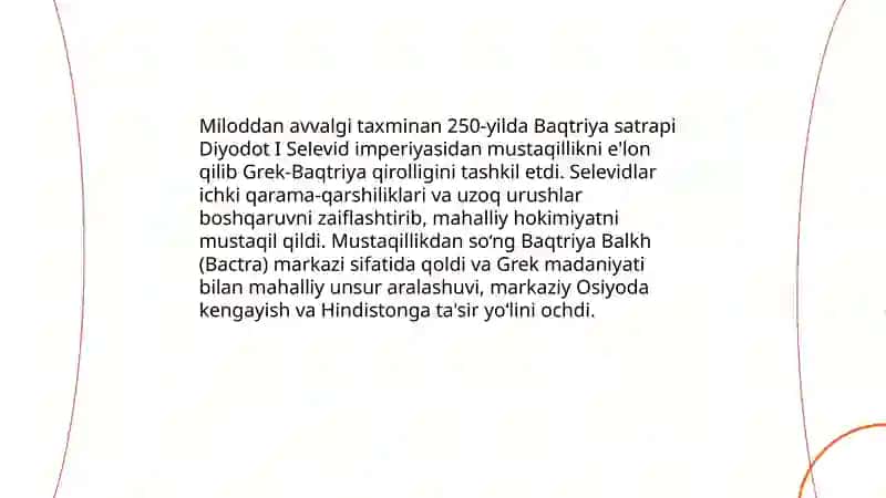 Baqtriya Davlatining Mustaqilligi qoʻlga kiritilishi 3