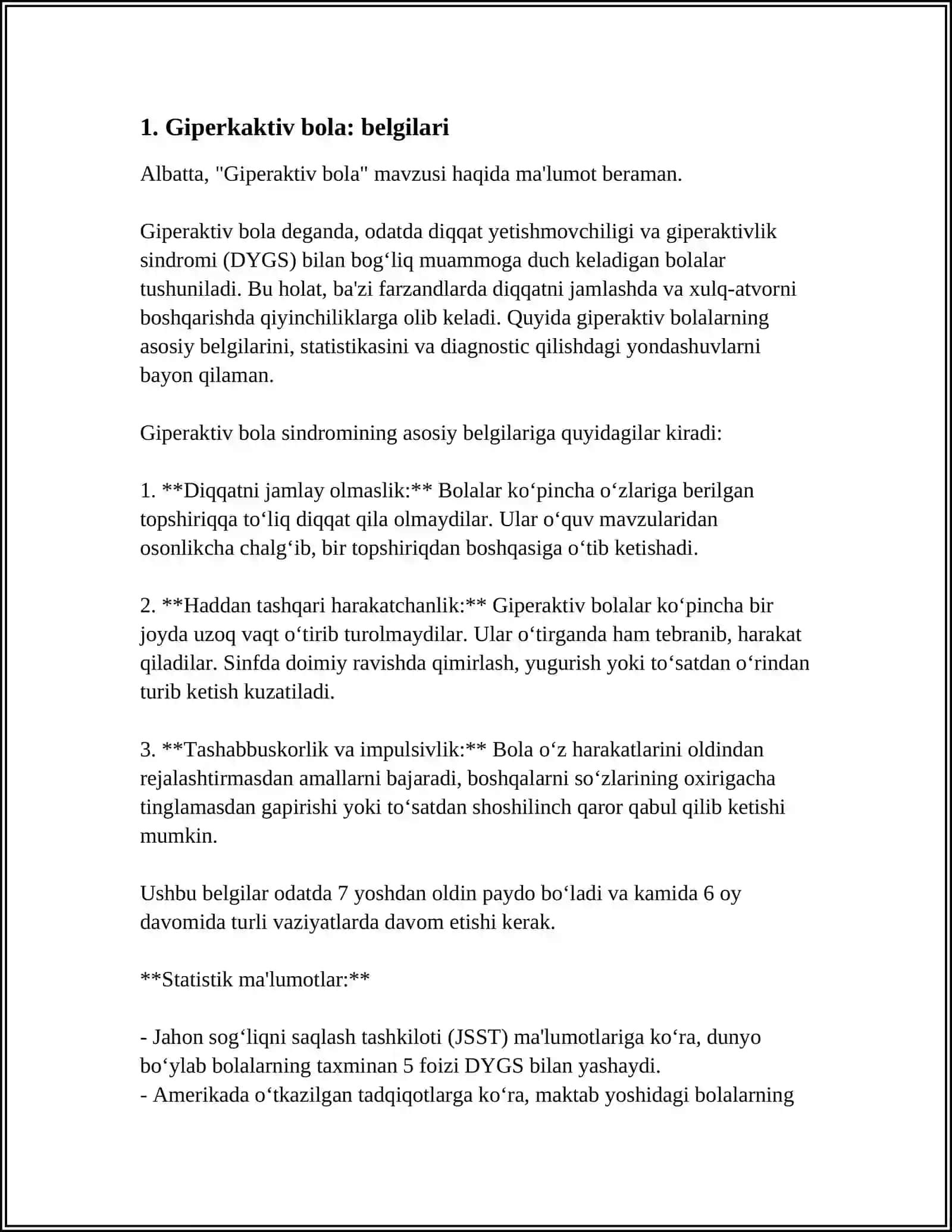 Giperaktiv bola 3