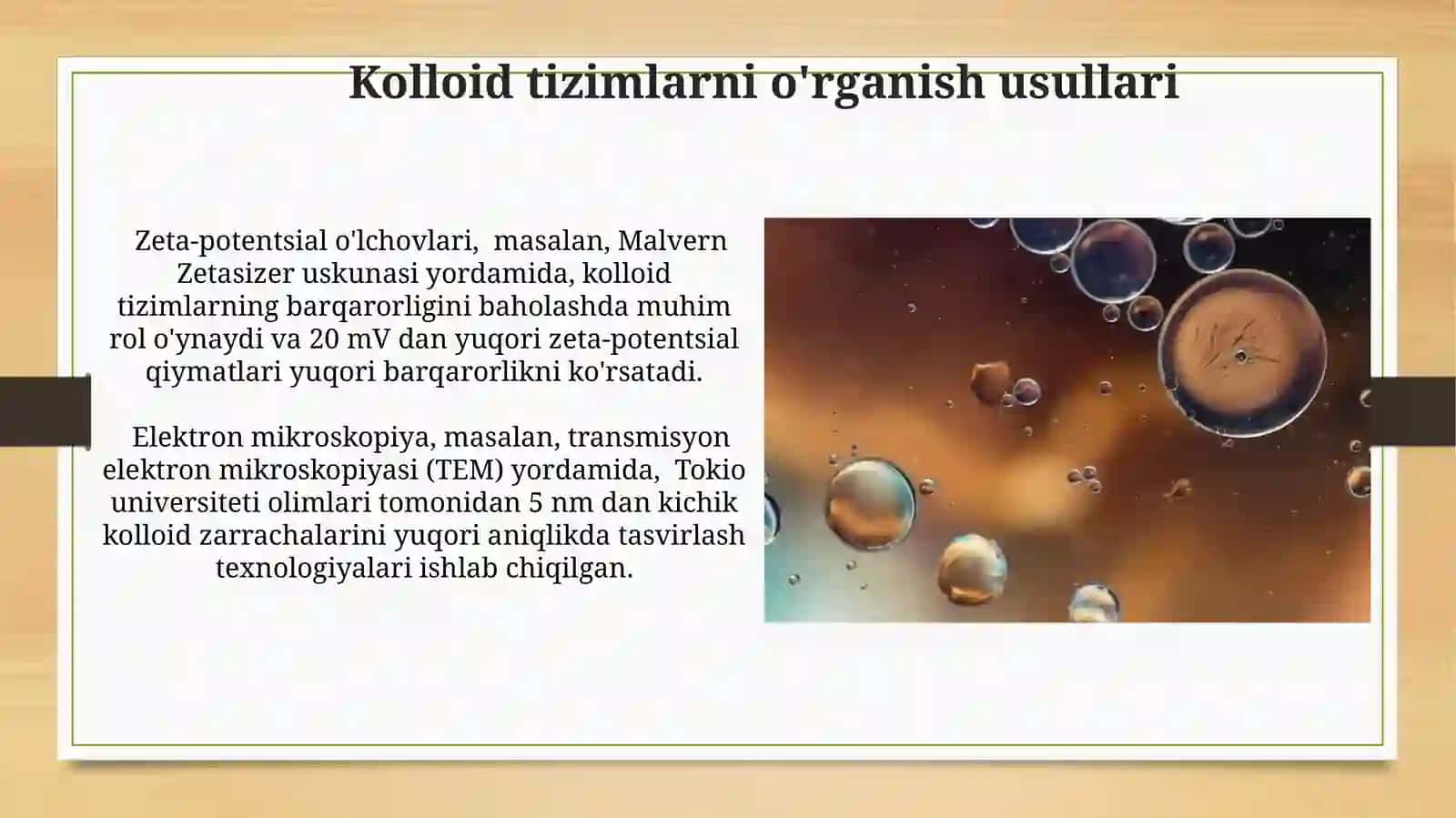 Kolloid sistemalar haqida tushuncha.Geterogenlik va disperslik oʻlchami 3