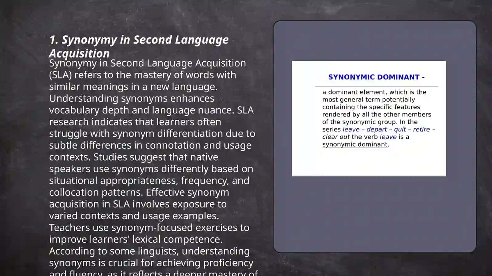 Inter level synonymy and interlanguage correspondence 3