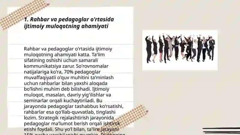 Rahbar bilan pedagoklar o'rtasida ijtimoyi muloqotni shakllantirish 3
