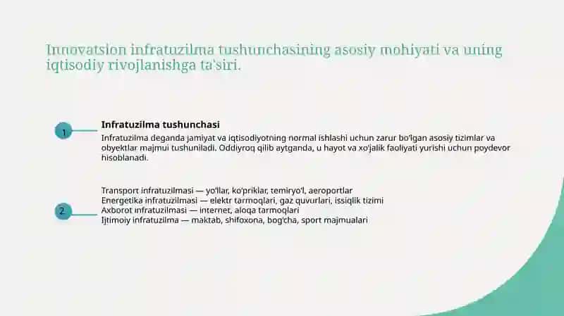 Innovatsion faoliyat infratuzilmasining iqtisodiy rivojlanishdagi ahamiyati 3