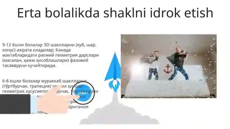 Turli yoshdagi bolalarda predmetlar shakli va ularning qismlarini taxlil qilish va mashq qildirish 3