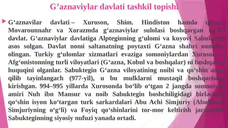 G‘aznaviylar va Saljuqiylar davlati 3