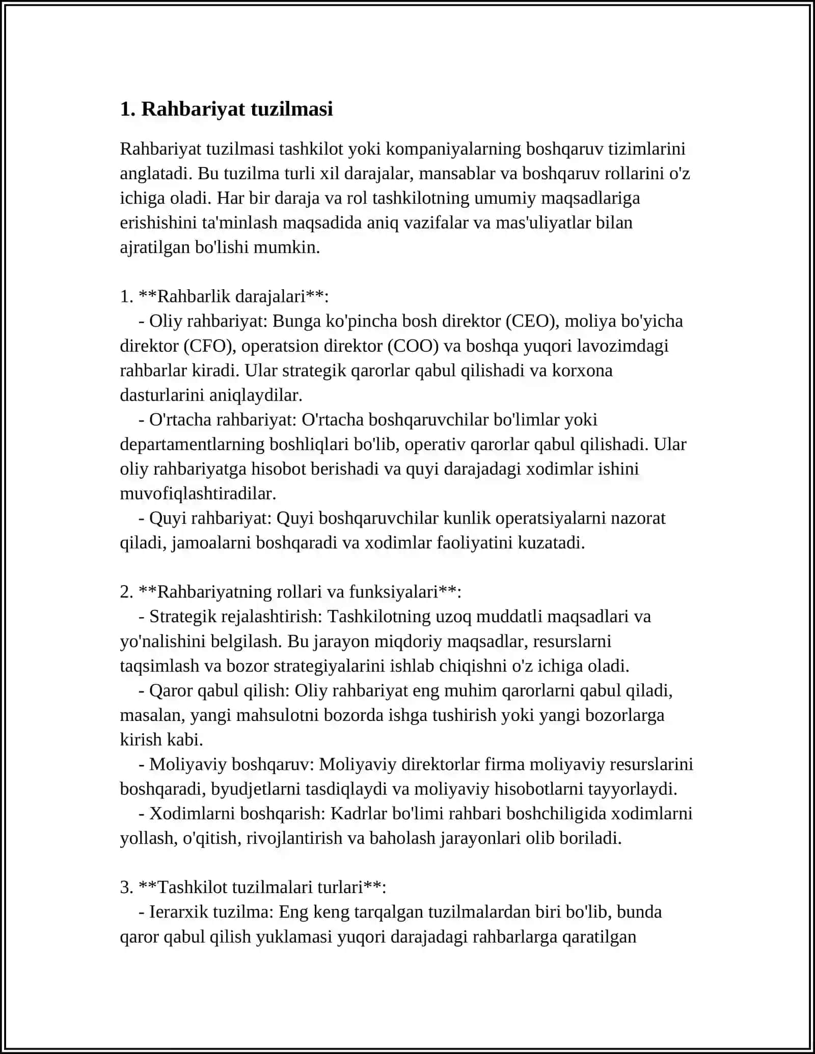 SHIRINLIK ISHLAB CHIQARUVCHI KORXONA STRUKTURASI 3
