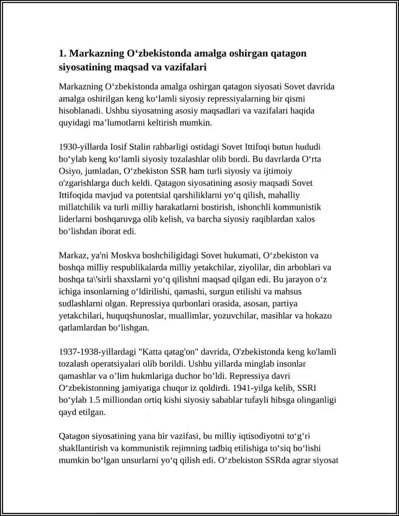 MARKAZNING O'ZBEKISTONDA AMALGA OSHIRGAN QATAGON SIYOSATI 3