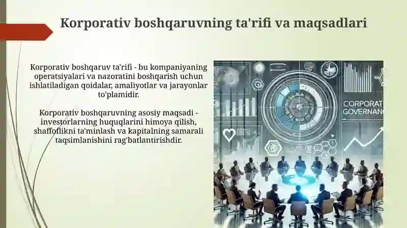 Korporativ boshqaruvning ta'rifi va maqsadlari 3