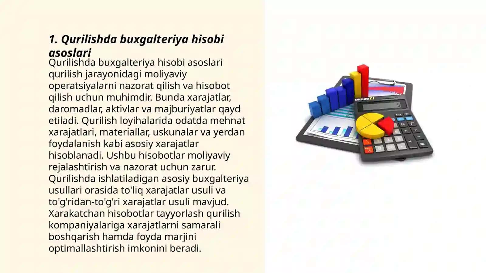 Qurilishda Buxgalteriya Hisobi, Audit va Soliqga Tortish 3