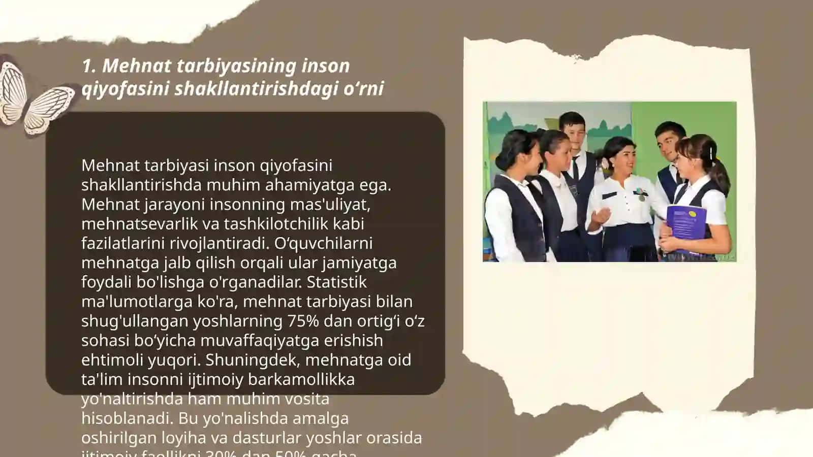 Mehnat tarbiyasini inson hayotida tutgan oʻrnini asoslang 3