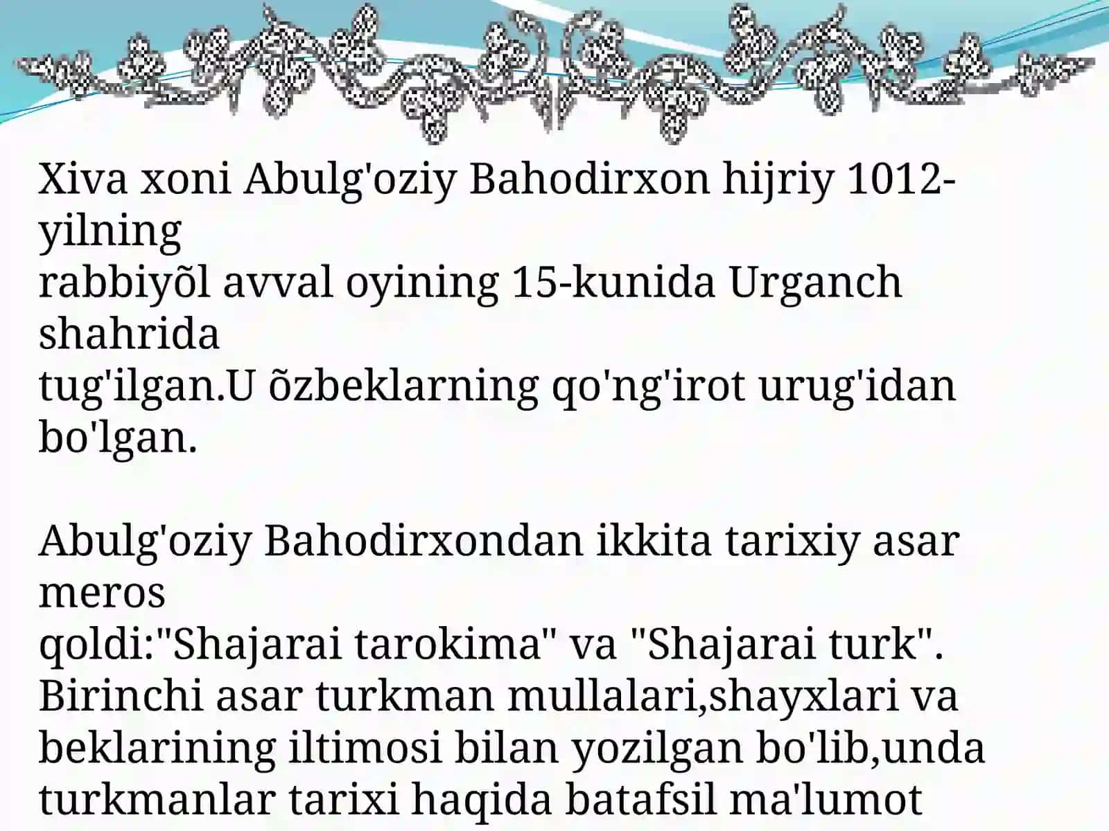 Abulg'oziy Bahodirxonning lingvistik qarashlari 3