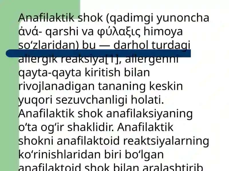 Anafilaktik shok va uni davolash 3