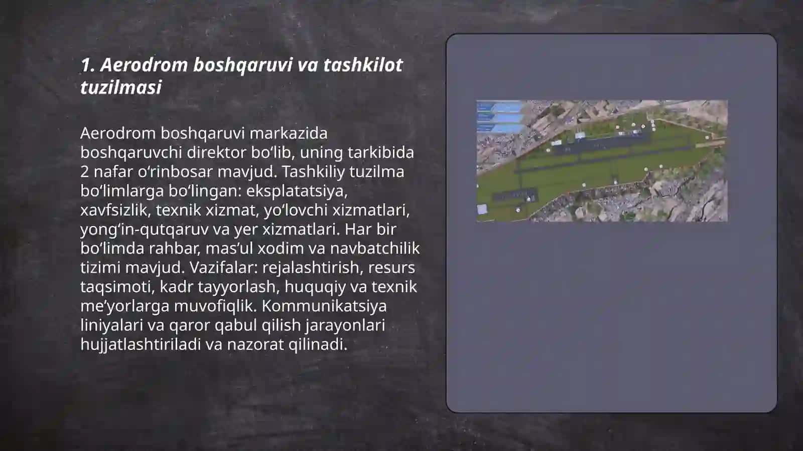 Aerodrom xizmati strukturasi va ularda ishlarni tashkil etish tamoyillari 3