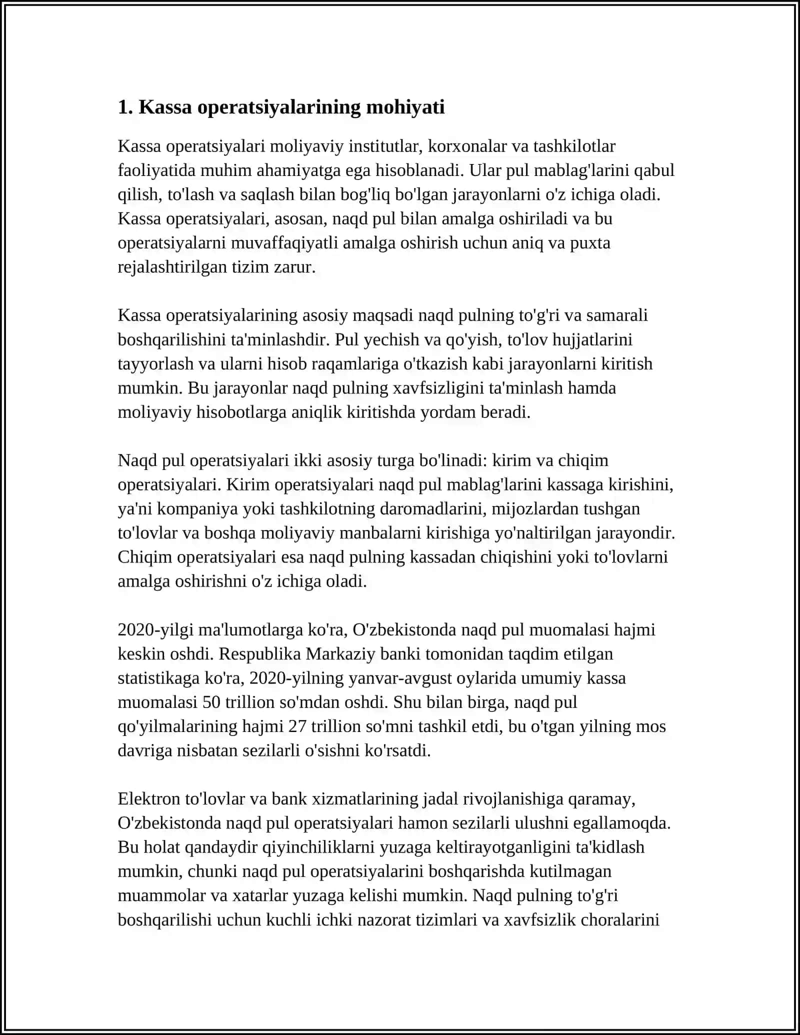 KASSA OPERATSIYALARINING HISOBI 3