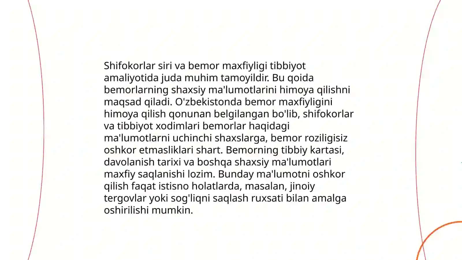 Shifokorlar siri va bemor maxfiyligi 3