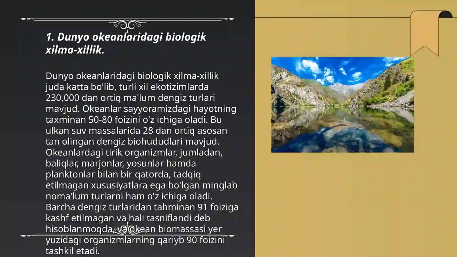 Dunyo okeani va dengizlarning organizmlari va biologik tuzilish qonunlari 3