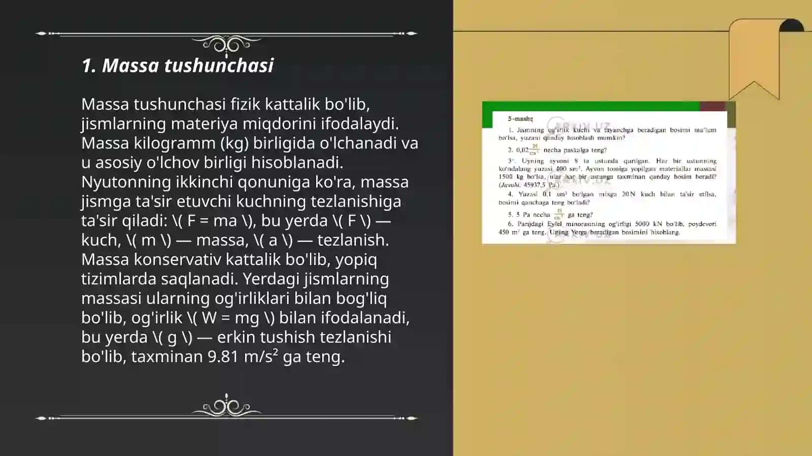 Massa va uning birliklari 3