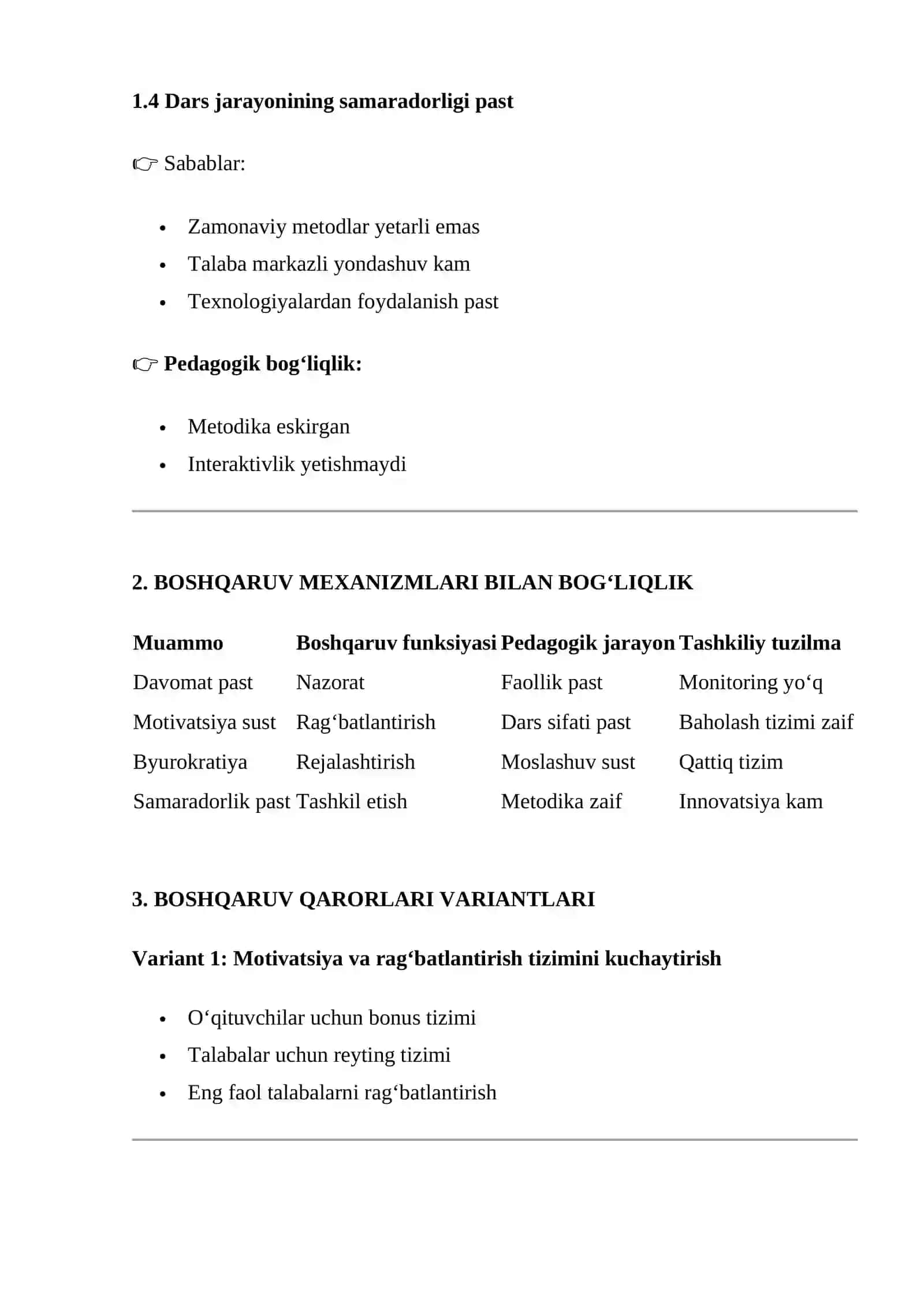 Ta’lim muassasasida boshqaruv muammolarini tahlil qilish va qaror qabul qilish 3