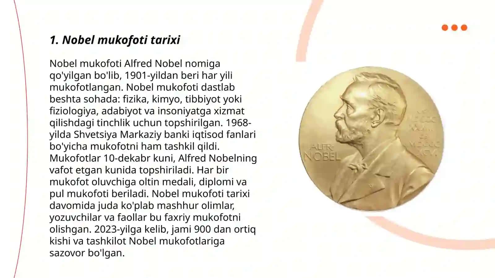 Nobel mukofoti sovrindorlari va yutuqlari 3