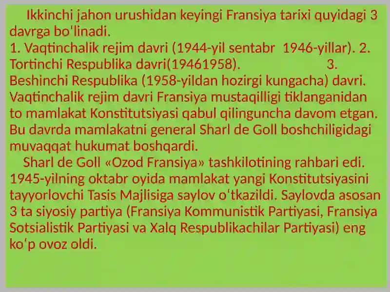 Fransiya ikkinchi jahon urushidan keyingi yillarda 3