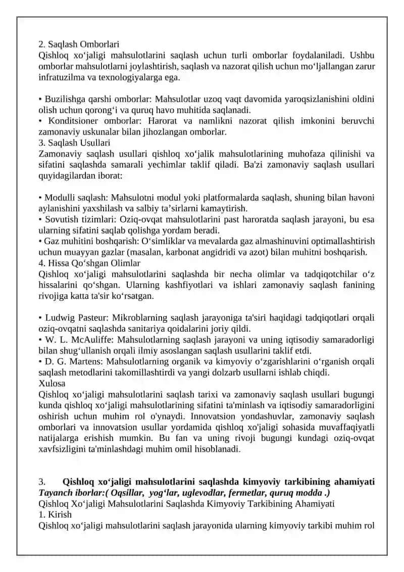 Qishloq Xo‘jaligi Mahsulotlarini Saqlash Omborlari 3