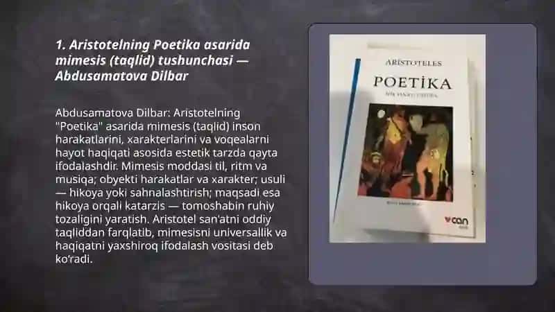 Aristotelning "Poetika" asari va so'z san'ati 3