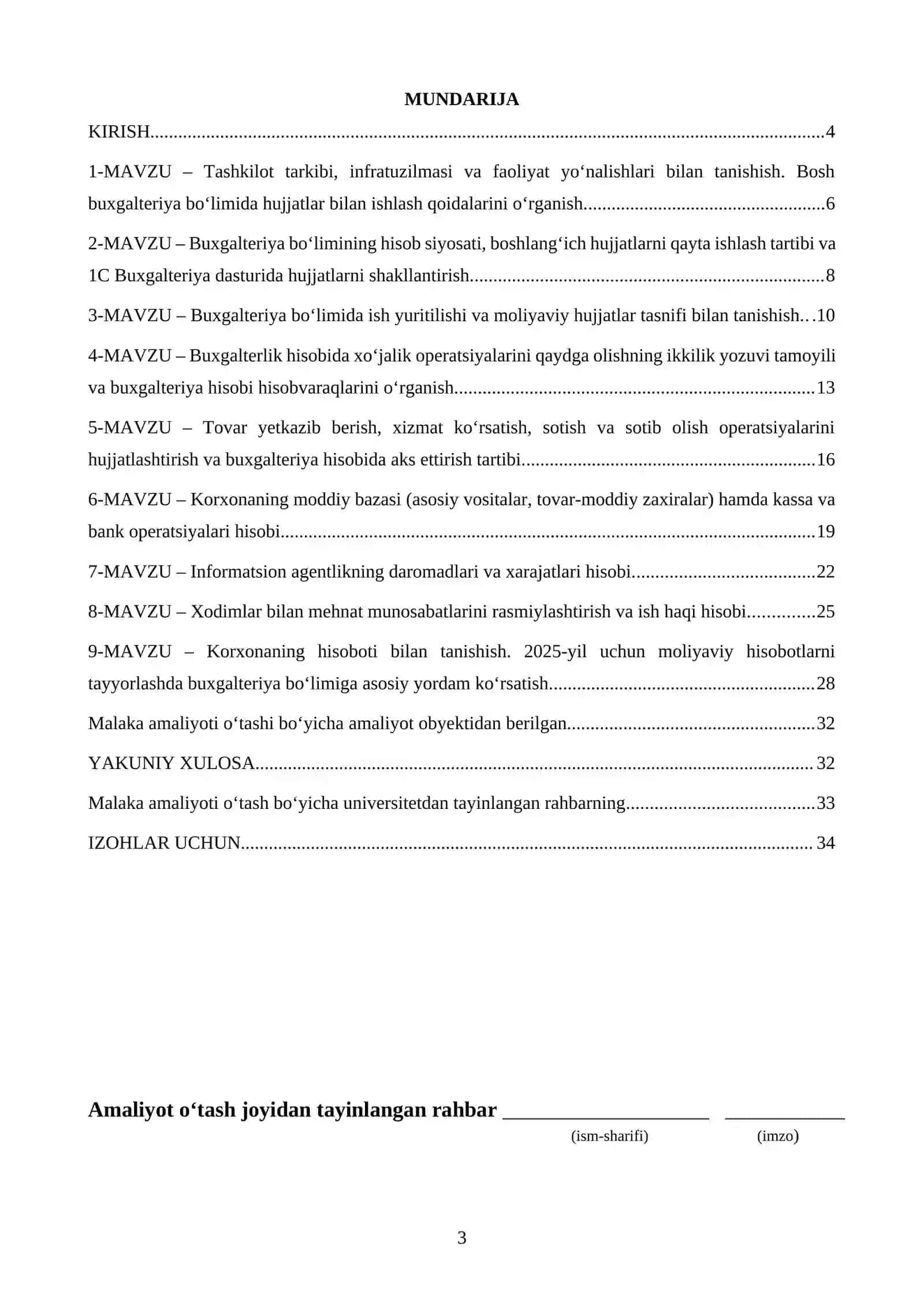 AXBOROT AGENTLIGI FAOLIYATI BOʻYICHA BITIRUV AMALIYOTI HISOBOTI 3