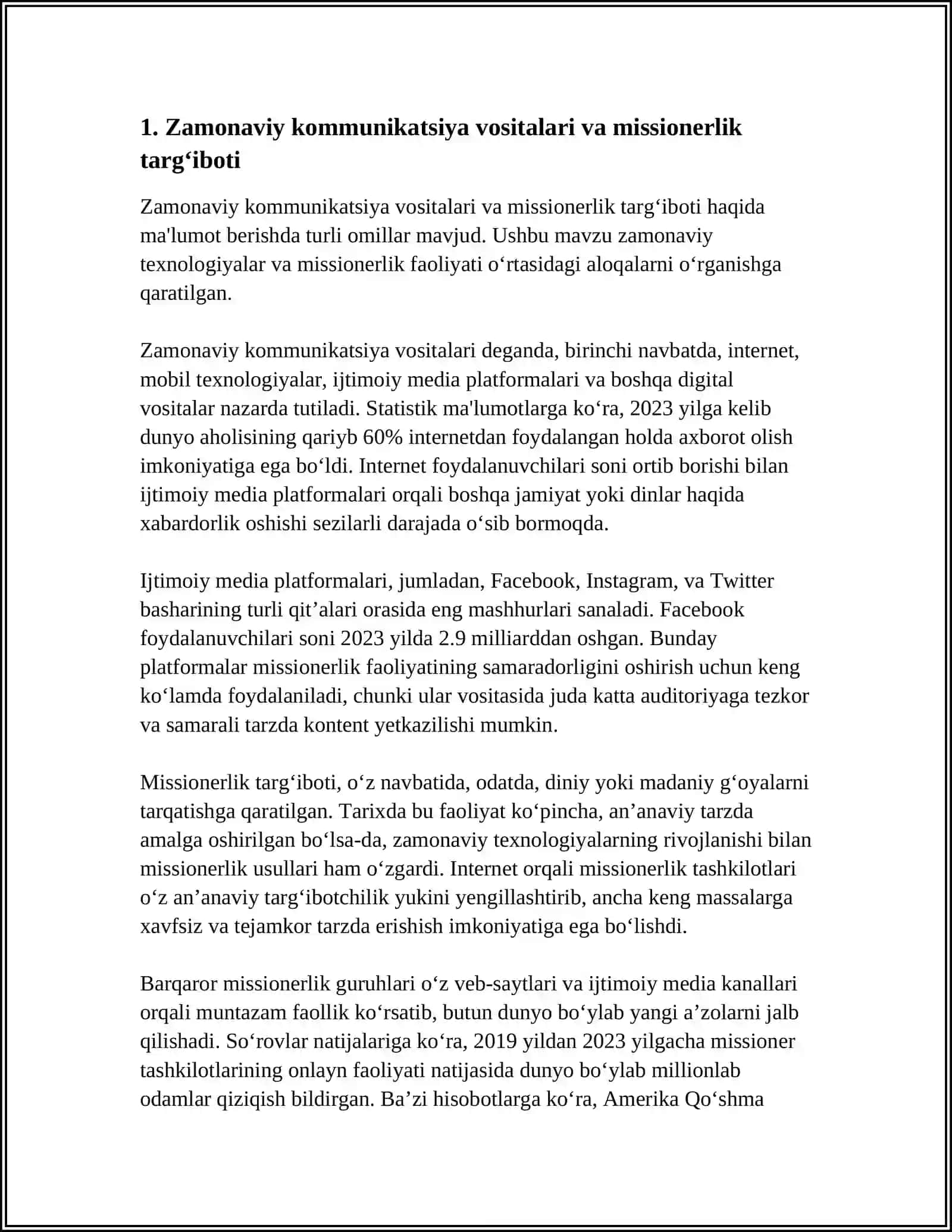 MISSIONERLIK TARG‘IBOTIDA USLUB VA VOSITALARNING ZAMONAVIYLASHUVI 3
