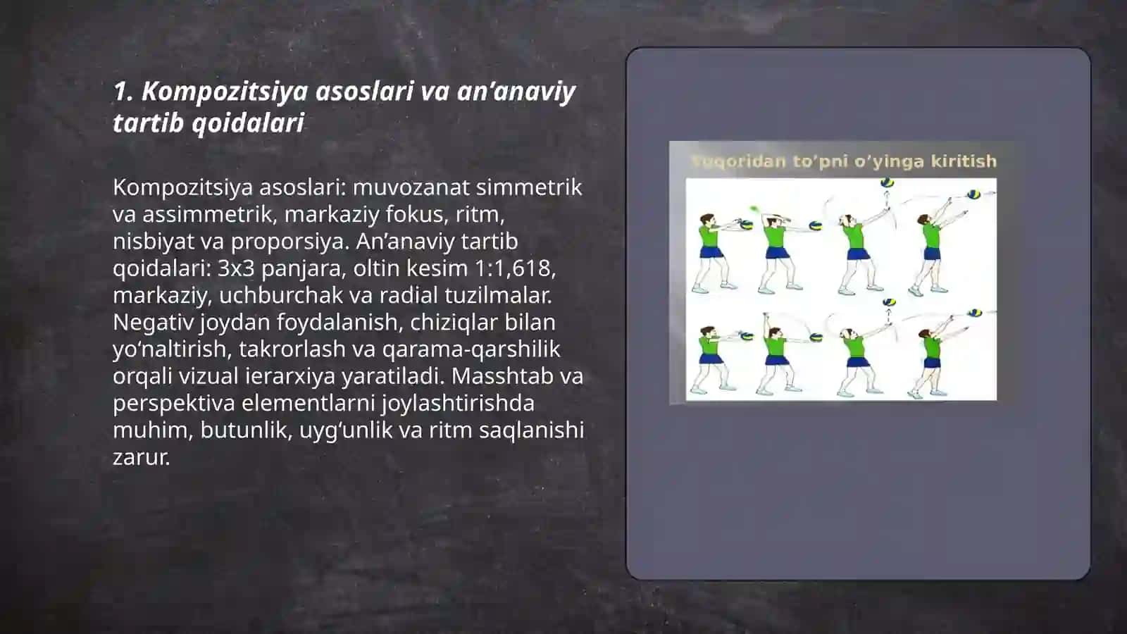 An’anaviy vizual texnikani qo‘llash usullari va qoidalari 3