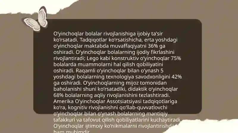 Bola tarbiyasida oʻyinchoqning ahamiyati 3
