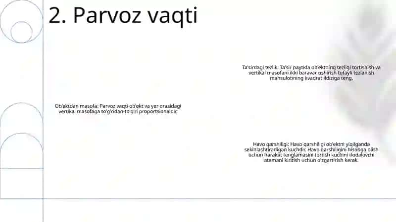 Yuqoriga Tik Otilgan Jism Harakati Va Oid Masala Tahlili 3