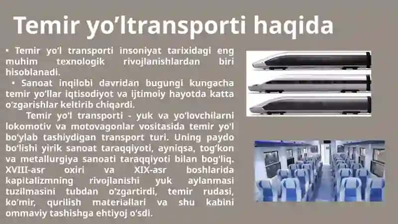 Temir yo’l transportining rivojlanish tarixi 3