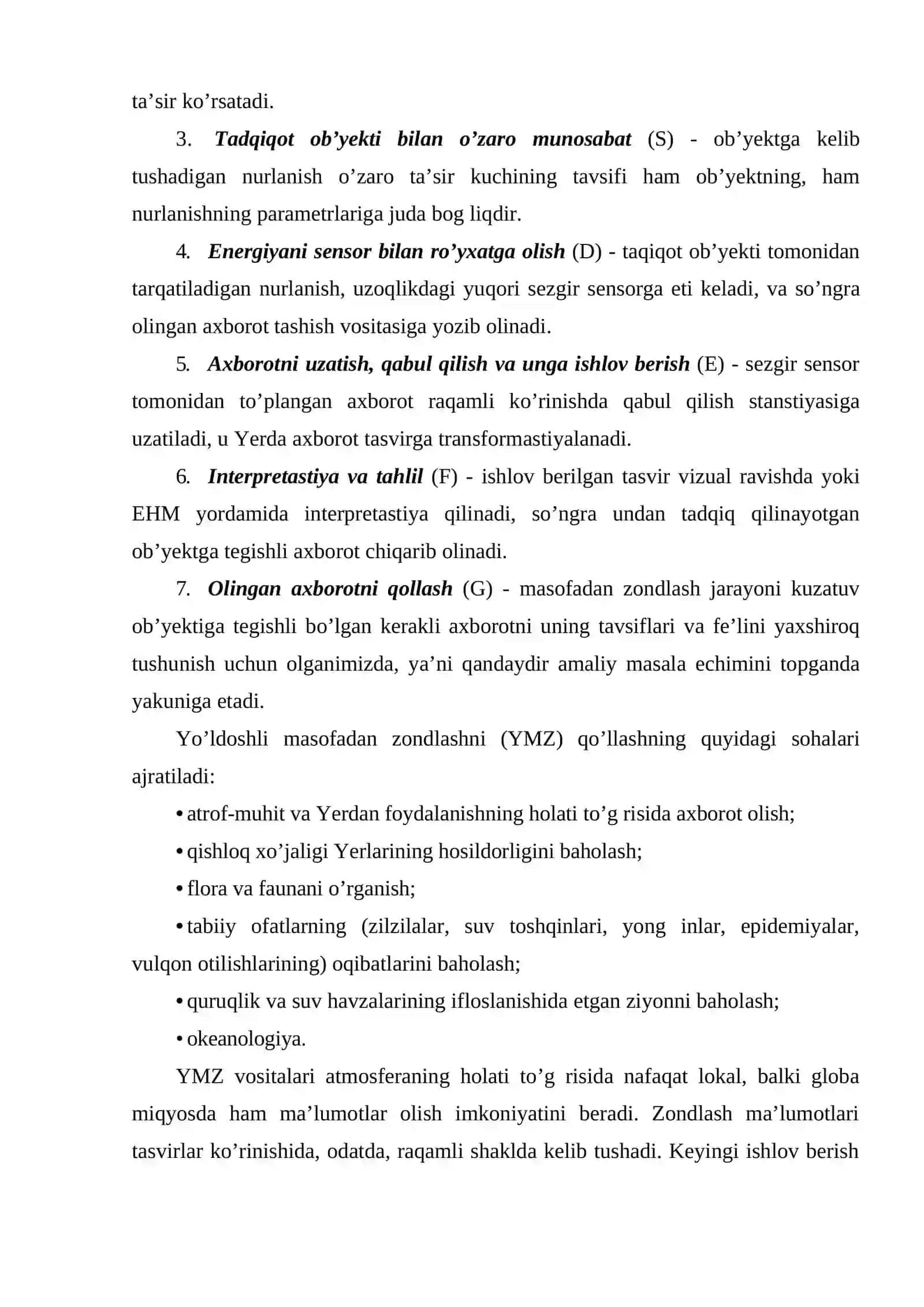 Masofadan zondlash va yo’ldoshli pozitsionirlash tizimlari 3