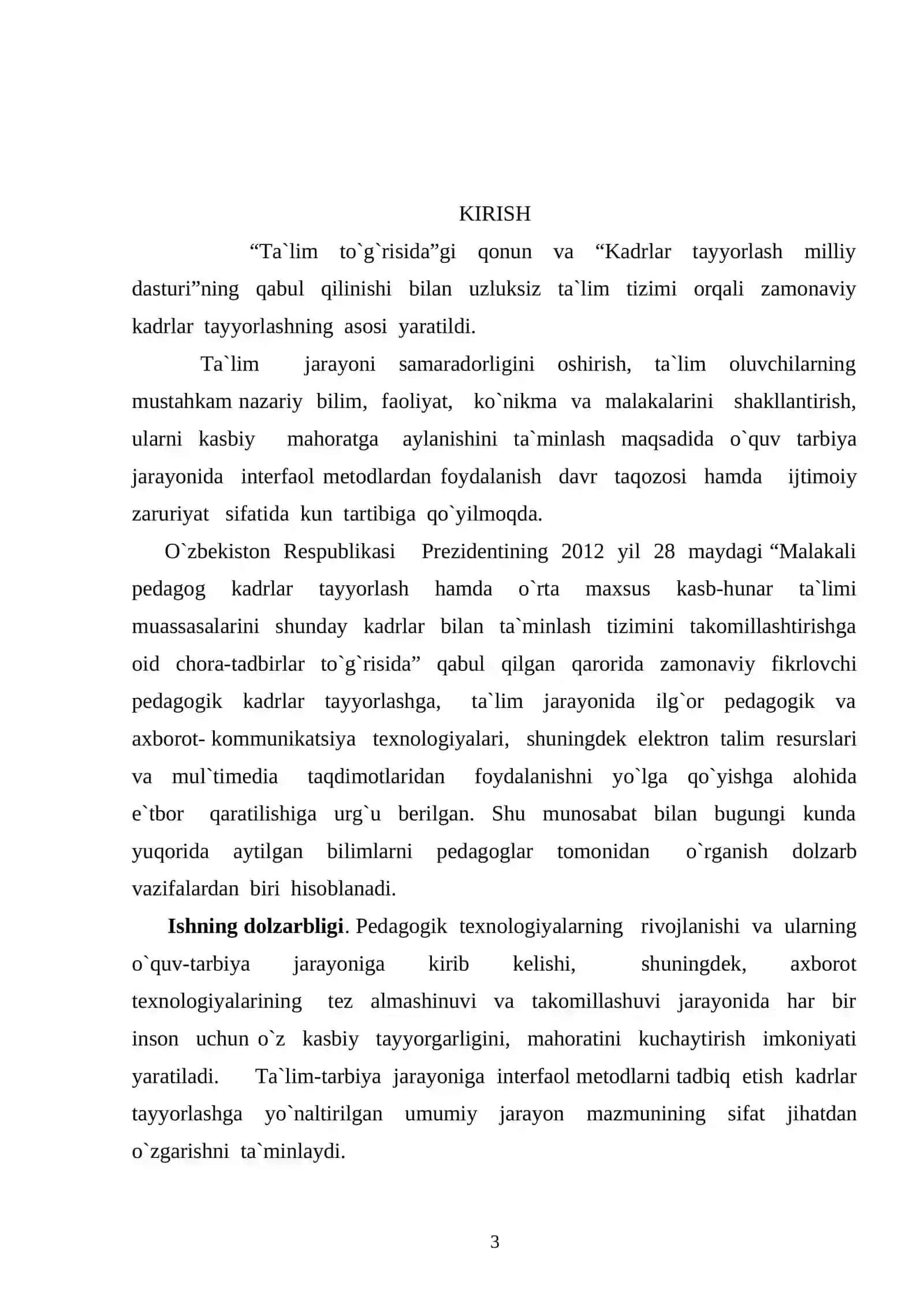 Informatika fani va uni o’qitishni tashkil etish 3