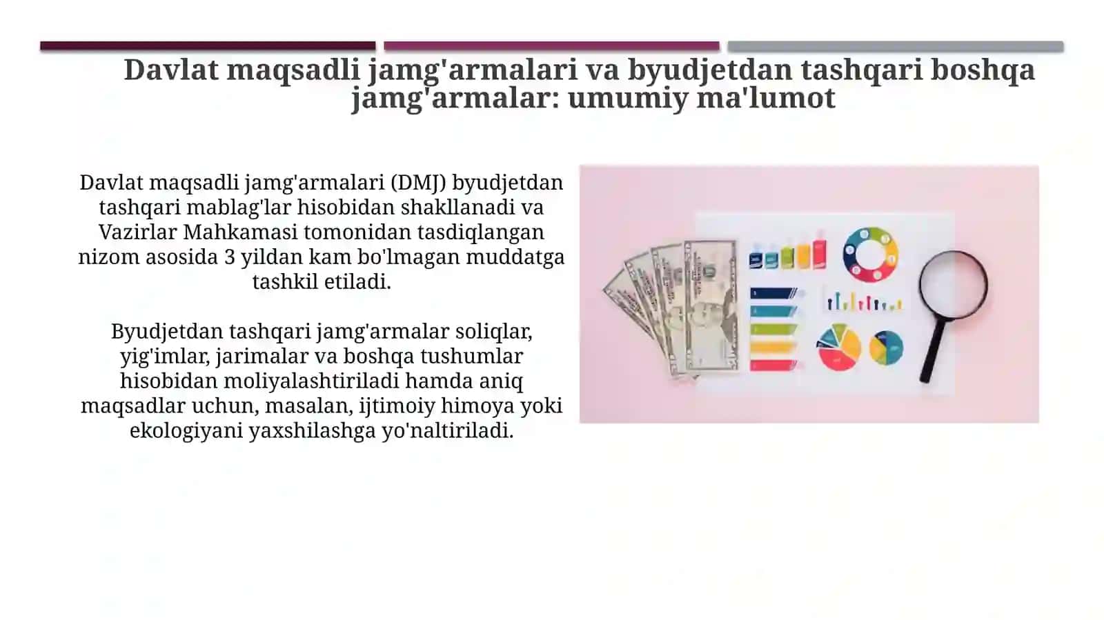 Davlat maqsadli va boshqa budjetdan tashqari jamgarmalari boyicha tartibi 3