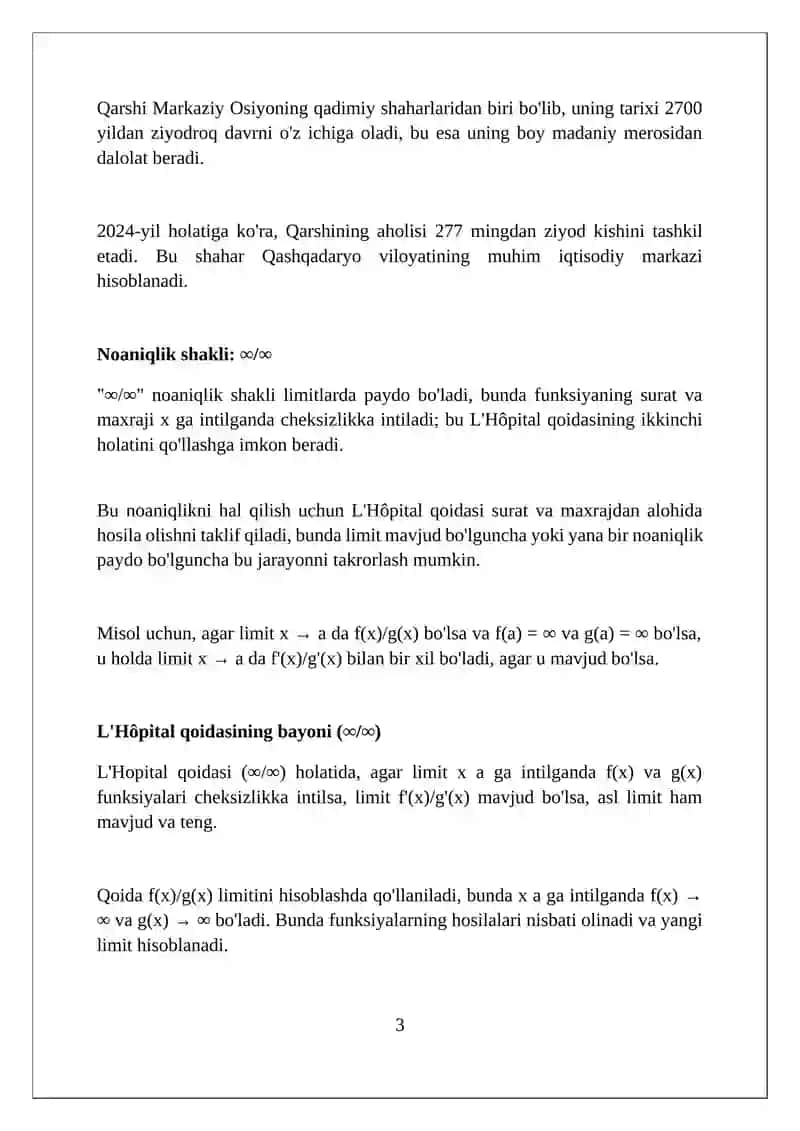 Lopitalning 2-qoidasi 3