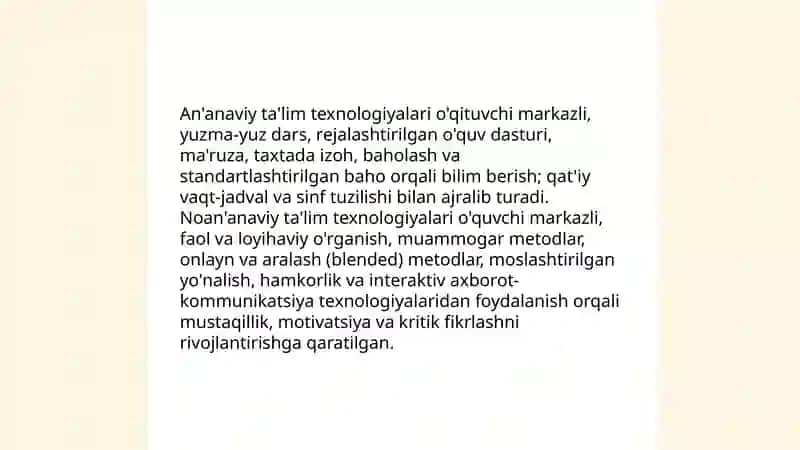 An'anaviy va noan'anaviy ta'lim texnologiyalari 3