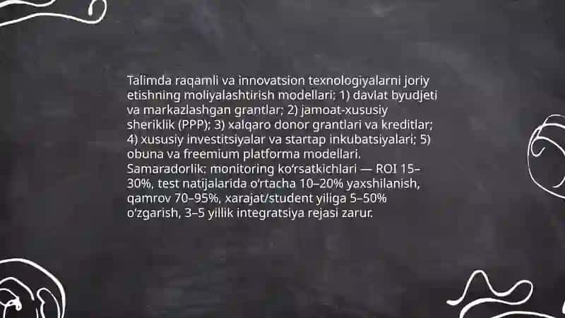 TALIMDA RAQAMLI VA INNOVATSION TEXNOLOGIYALARNI JORIY ETISHNING IQTISODIY MEXANIZMI 3