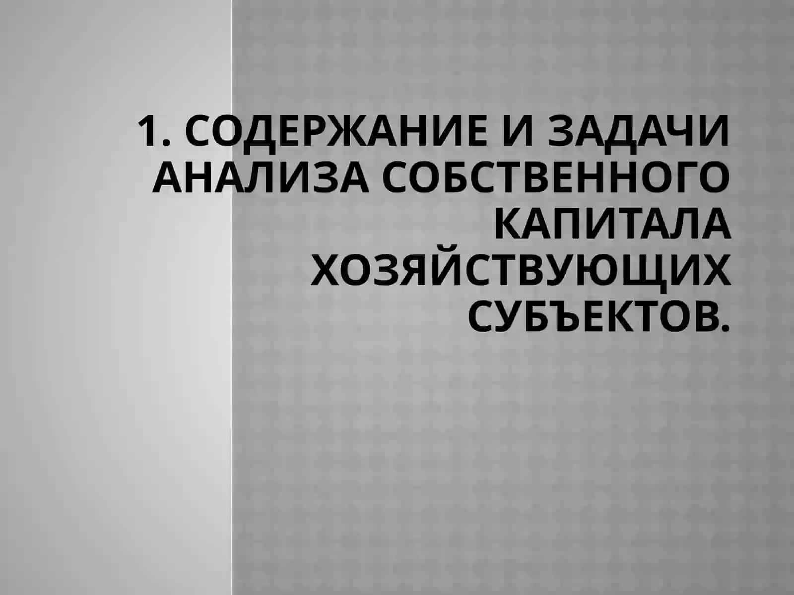 Анализ собственного капитала хозяйствующих субъектов 3