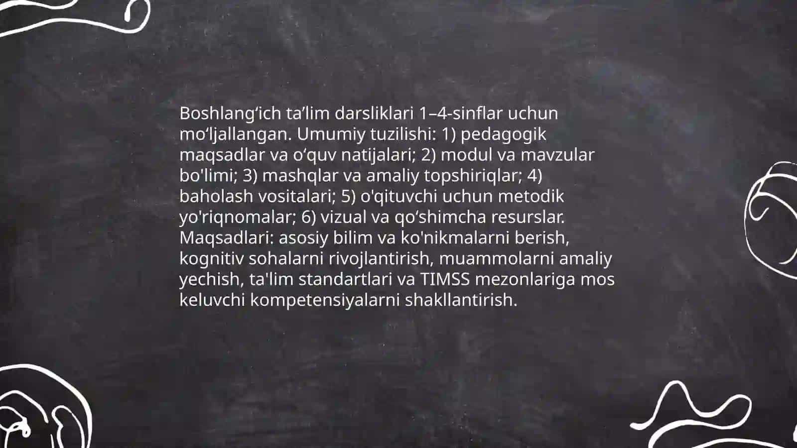 Òzbekiston boshlanĝich ta'lim darsliklarining umumiy tavsifi 3