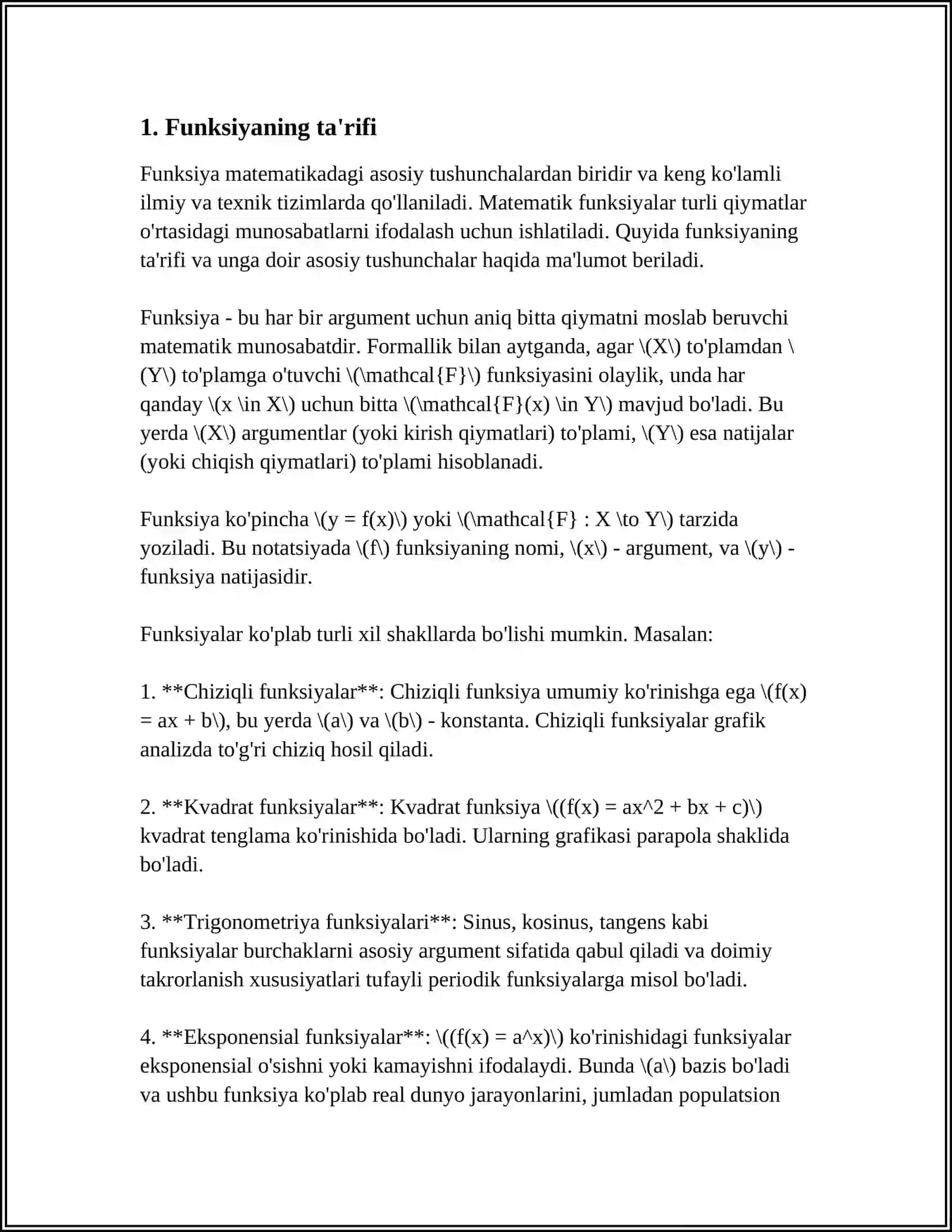 SEGMENTDA FUNKSIYANING ENG KATTA VA ENG KUCHIK QIYMATLARINI IZLASH 3