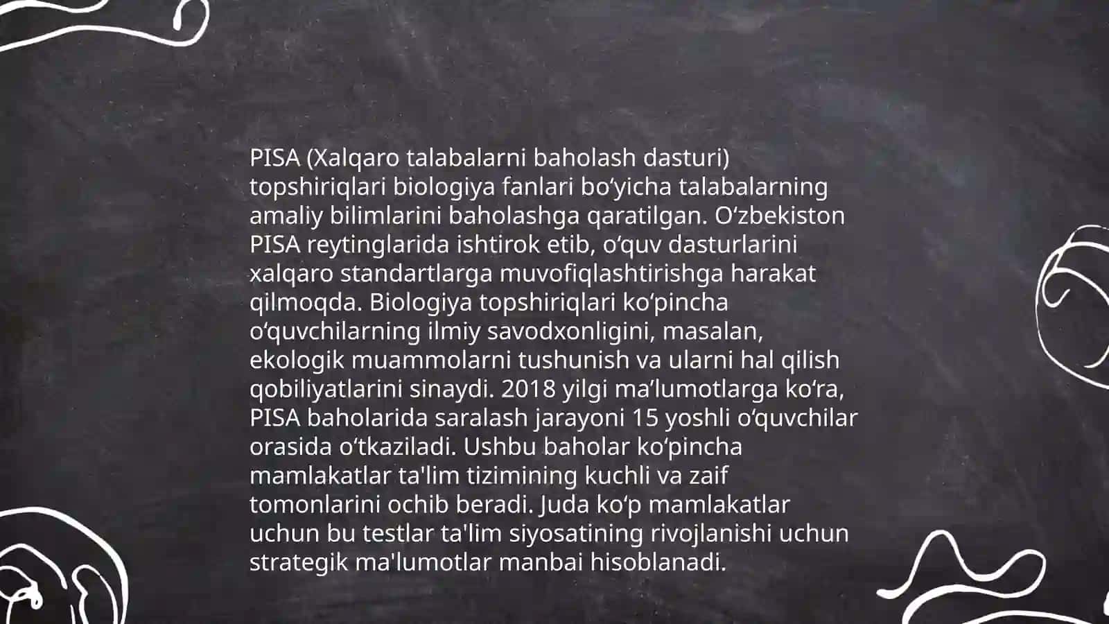 Biologiyani o‘qitishda PISA topshiriqlarining mezonlari bilantanishish 3