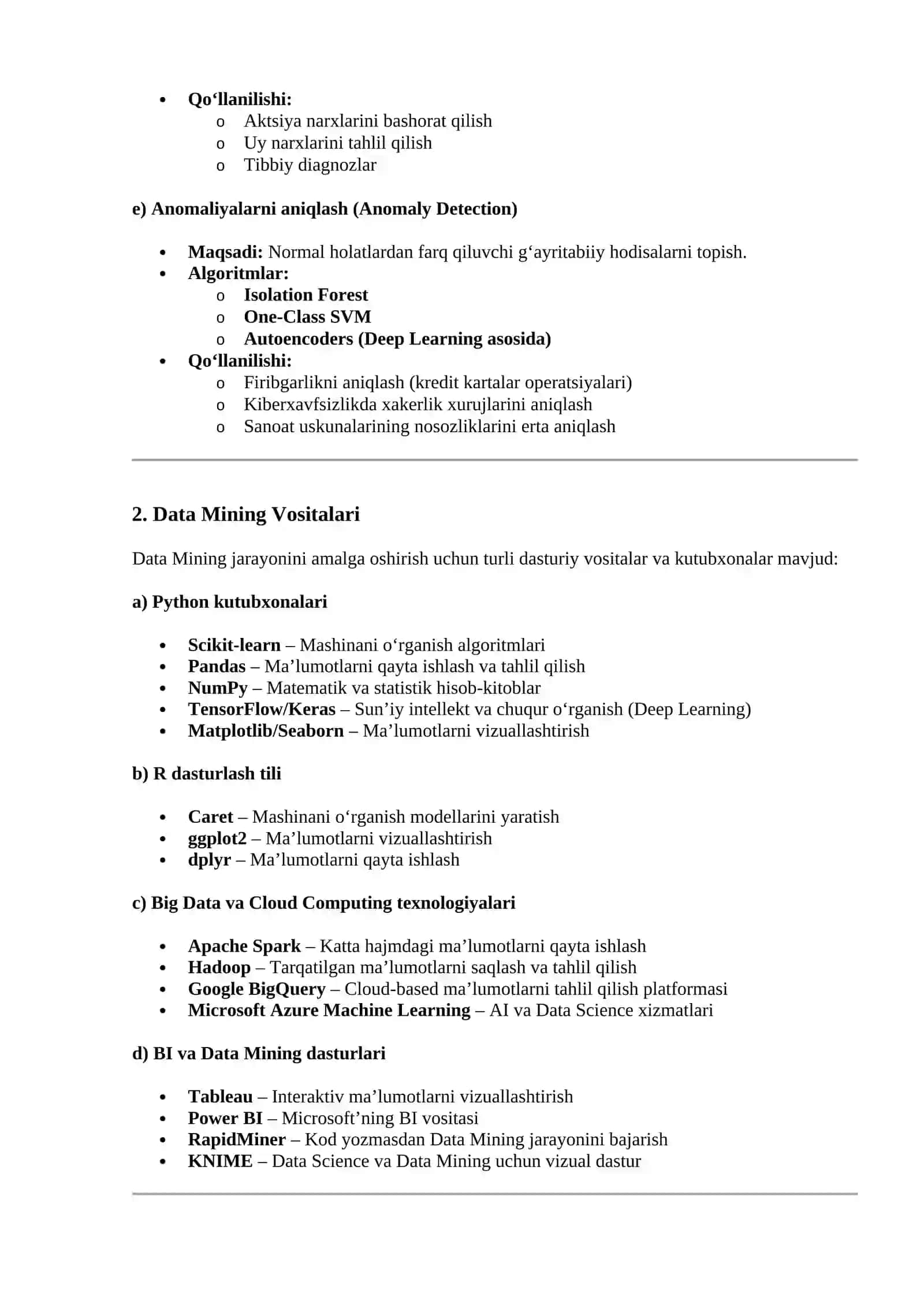 Data Mining texnologiyalari bilan ishlash 3