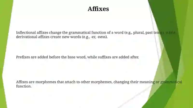 The types of Morphemes 3