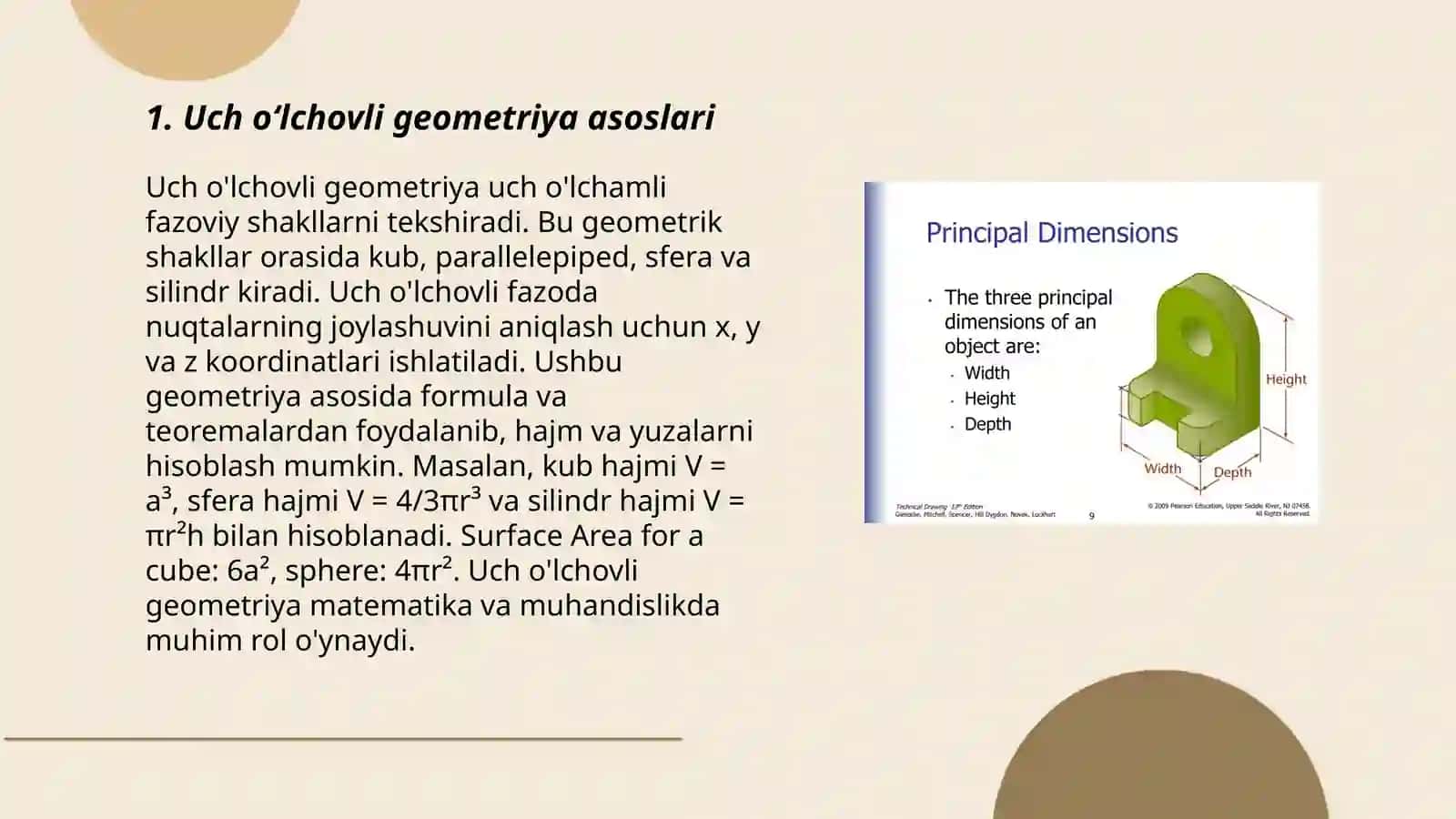 Uch o‘lchovli geometriya asoslari 3