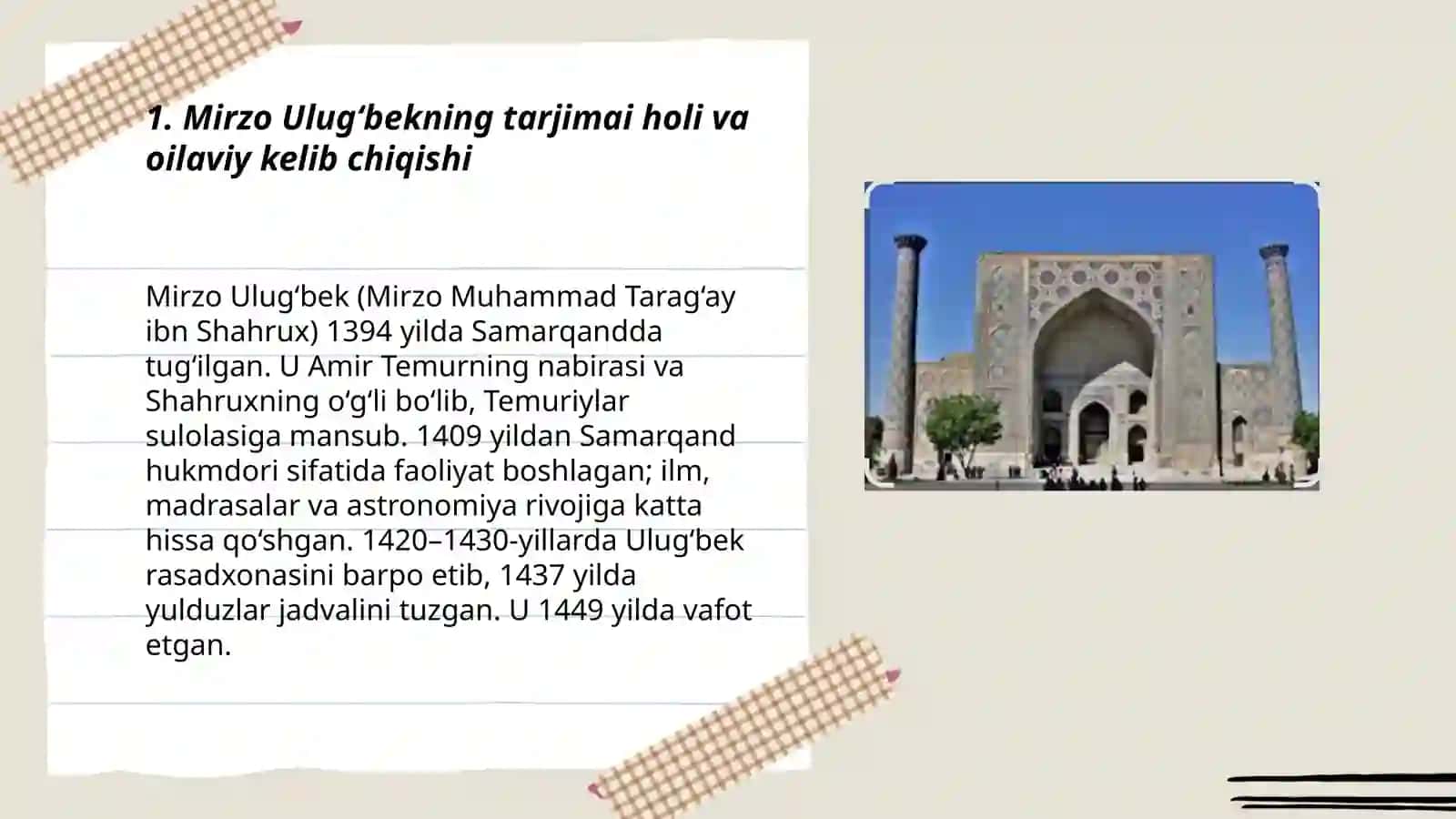 Mirzo Ulug‘bekning tarjimai holi va oilaviy kelib chiqishi 3