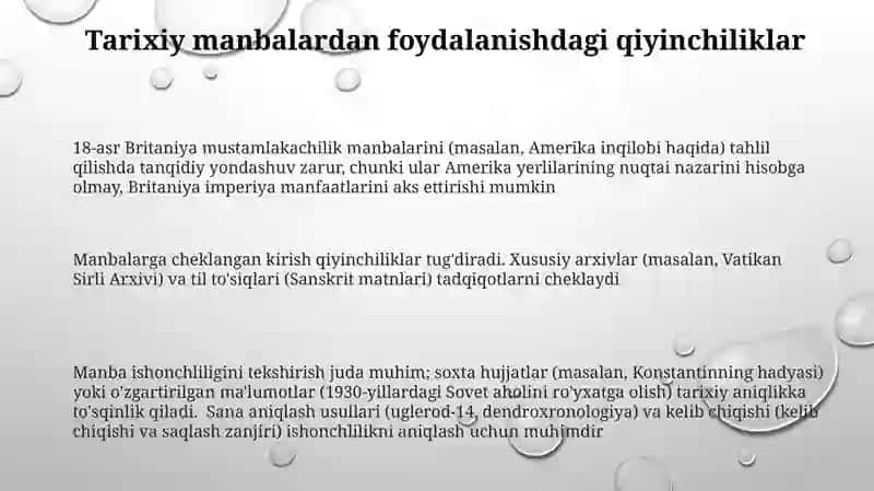 Yordamchi tarix fanlarining tarix ta'limida tutgan o'rni va roli 3