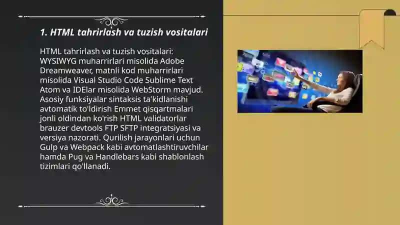 HTML tahrirlash va tuzish vositalari 3